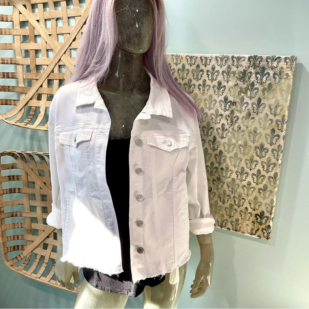 Angels White Denim Jacket - Picture 1 of 10